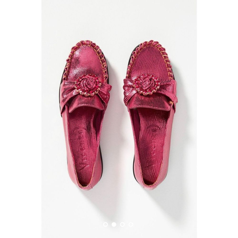 New Anthropologie x Vicenza Twisted Embellished Loafers Size 7